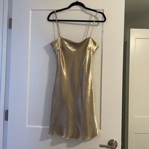 Gold mini dress